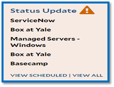 Example of the Status Update related to a service.